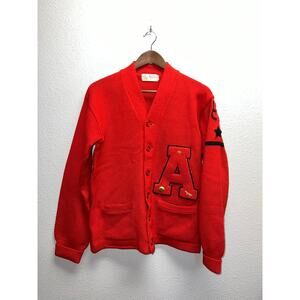 Vintage 1950s Wigwam School Sweater 1951 Award Sweater 50s Red A Size 40
